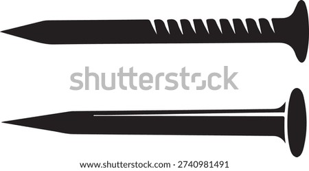 Nail and screw fastener set side view