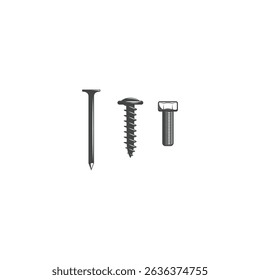 Nail and Screws Icon flat vector design