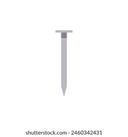 Nail for Securely Fixing Objects in Craft, Repair, and Building Projects, Flat Vector Illustration Design