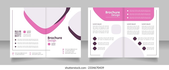 Nail service bifold brochure template design. Half fold booklet mockup set with copy space for text. Editable 2 paper page leaflets. Secular One Regular, Rajdhani-Semibold, Arial fonts used