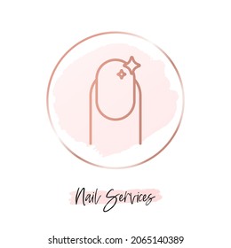 Icono de servicios de uñas estilo editable para la portada de resaltado de medios sociales