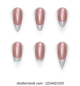 Nail shapes Different vector french manicure, different nail's forms Vector format