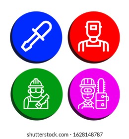 nail simple icons set. Contains such icons as Chisel, Welder, Carpenter, can be used for web, mobile and logo
