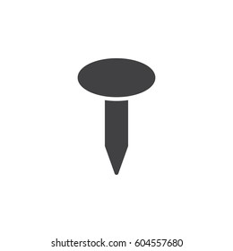 Nail, spike icon vector, filled flat sign, solid pictogram isolated on white. Symbol, logo illustration. Pixel perfect