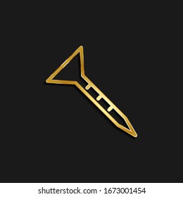 uña, ícono de oro giratorio. Ilustración vectorial de fondo oscuro dorado