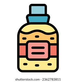 Nail spray icon outline vector. Polish bar. Studio care color flat