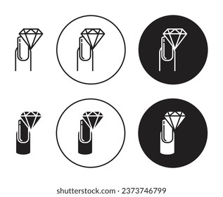 Nail Strengthener icon set. nail strengthning gel vector symbol in black filled and outlined style.