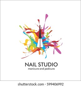 Nail studio. Design template for logo