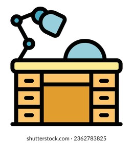 Nail studio desktop icon outline vector. Polish art. Care finger color flat