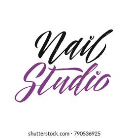 Nail Studio Logo Beauty Vector Lettering Stock Vector (Royalty Free ...