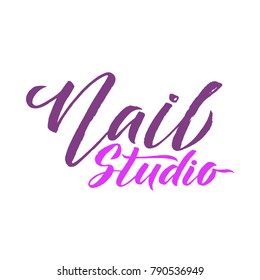 Nail Studio Logo Beauty Vector Lettering Stock Vector (Royalty Free ...