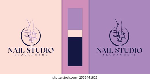 Nail Studio Logo Collection, beautiful nail salon