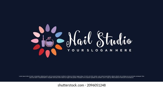 Nail studio logo design illustration with unique concept Premium Vector