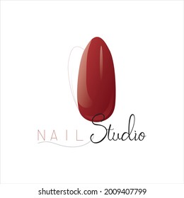 Nail Studio logo design, vector illustration