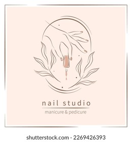 Nail studio logo. Nail polish. Minimalistic vector illustration for beauty salon