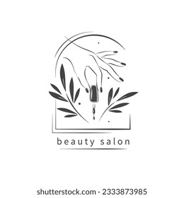 Nail studio logo. Nail polish. Minimalistic vector illustration for beauty salon