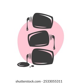 Logotipo do estúdio de unhas. Esmalte de unha. Ilustração vetorial minimalista para salão de beleza