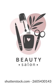 Nail studio logo. Nail polish. Minimalistic vector illustration for beauty salon