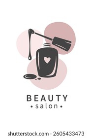 Nail studio logo. Nail polish. Minimalistic vector illustration for beauty salon
