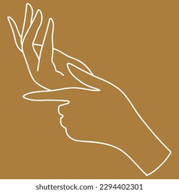 Nail studio logo, nail salon, female hand, golden logo for beauty salons, spa