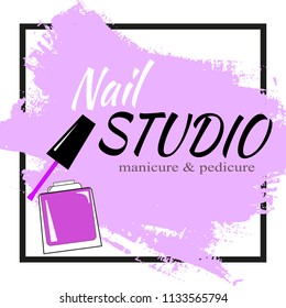 Nail studio logo Vector illustration 