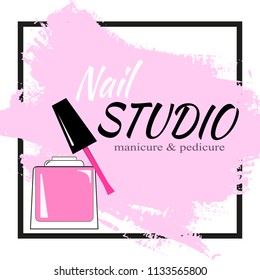 Nail studio logo Vector illustration 