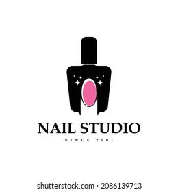 Plantilla de diseño del logotipo de Nail studio salon