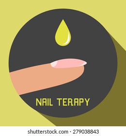  Nail therapy.Vector illustration.