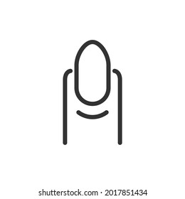 Nail thin line icon. Symbol in trendy outline style. Premium design for web and apps. Perfect for UI.