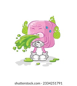 the nail throw up cartoon. cartoon mascot vector