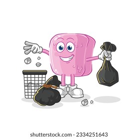 the nail Throw garbage mascot. cartoon vector