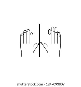 Nail tips, hand icon. Element of anti aging outline icon for mobile concept and web apps. Thin line Nail tips, hand icon can be used for web and mobile