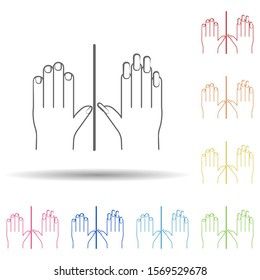Nail tips, hand in multi color style icon. Simple thin line, outline vector of anti age icons for ui and ux, website or mobile application