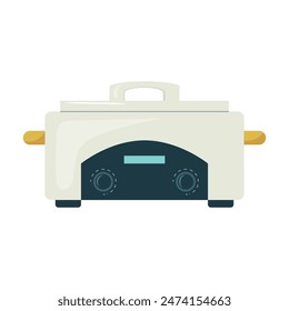 Nail tools sterilizer on white background. Appliance sterilizer device or container for beauty salon, equipment manicure tools. Flat vector illustration dry heat sterilizer oven