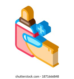 nail treatment liquid icon vector. isometric nail treatment liquid sign. color isolated symbol illustration