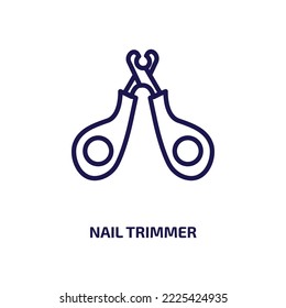 nail trimmer icon from other collection. Thin linear nail trimmer, nail, trimmer outline icon isolated on white background. Line vector nail trimmer sign, symbol for web and mobile