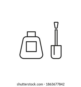 icono de barniz de uñas de maquillaje icono para concepto móvil y aplicaciones web. Icono de barniz de uñas de línea delgada se puede usar para web y móvil. Icono premium sobre fondo blanco