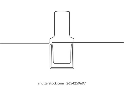 Verniz de unha um desenho de linha no fundo isolado branco para loja, cosméticos decorativos para manicure e pedicure - Esmalte de unha.