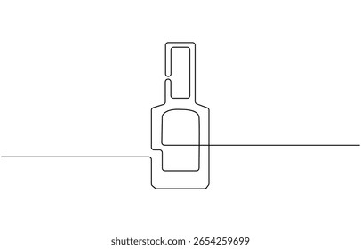 Verniz de unha um desenho de linha no fundo isolado branco para loja, cosméticos decorativos para manicure e pedicure - Esmalte de unha.