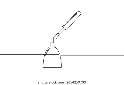 Verniz de unha um desenho de linha no fundo isolado branco para loja, cosméticos decorativos para manicure e pedicure - Esmalte de unha.