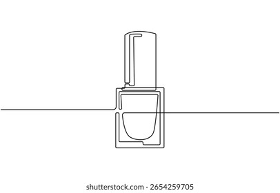 Verniz de unha um desenho de linha no fundo isolado branco para loja, cosméticos decorativos para manicure e pedicure - Esmalte de unha.