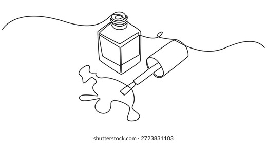 Esmalte de uñas una línea de dibujo sobre fondo aislado blanco para la tienda, cosméticos decorativos para la manicura y la pedicura - esmalte de uñas, esmalte de uñas una línea de dibujo sobre fondo aislado blanco para la tienda