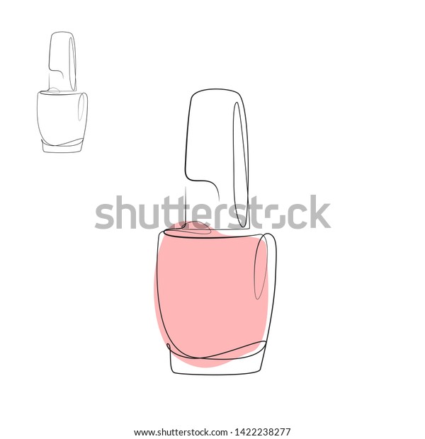 Nail Varnish One Line Drawing On Stock Vector (Royalty Free) 1422238277