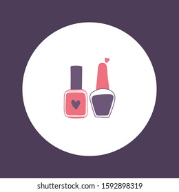 Nail varnish samples with little cute hearts. Made in vector.  