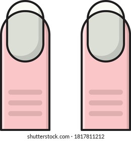 nail vector color line icon 