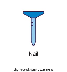 Nail vector Filled Outline Icon Design illustration. Home Improvements Symbol on White background EPS 10 File
