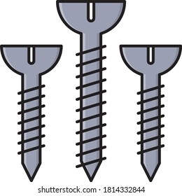 nail vector flat color icon 