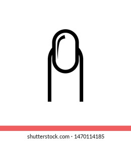 Nail vector icon, manicure symbol. Simple, flat design for web or mobile app