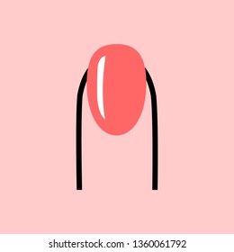 Nail vector icon on white background, manicure.