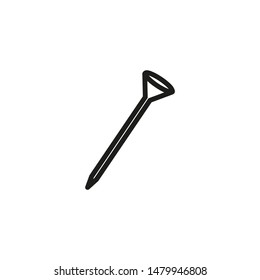 Nail vector line icon. Craft, repair, instrument. Craft concept. Vector illustration can be used for topics like furniture, handicraft, renovation